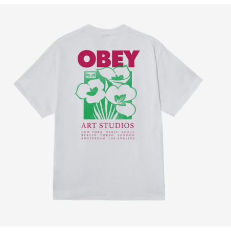 OBEY ART STUDIO FLOWERS WHT